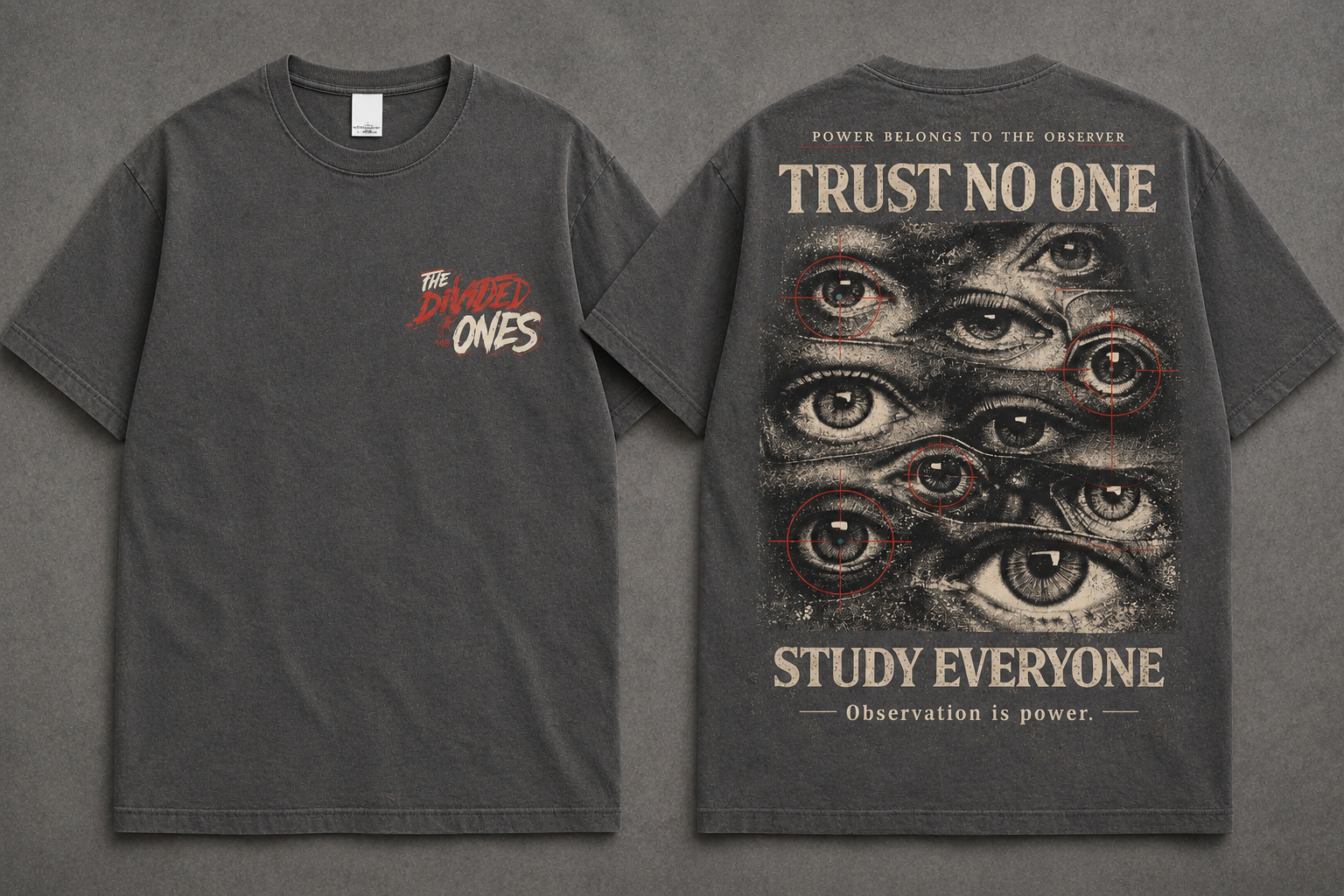 Grey Trust No One T Shirt